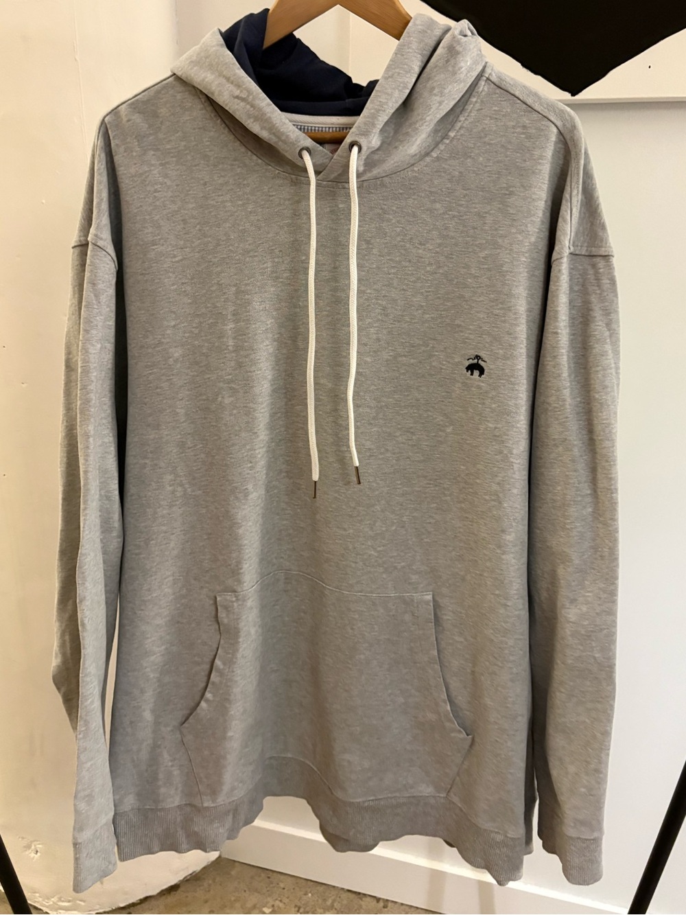 Brooks Brothers Tech Hoodie Pullover Cotton Stretch Heather Gray 4XL